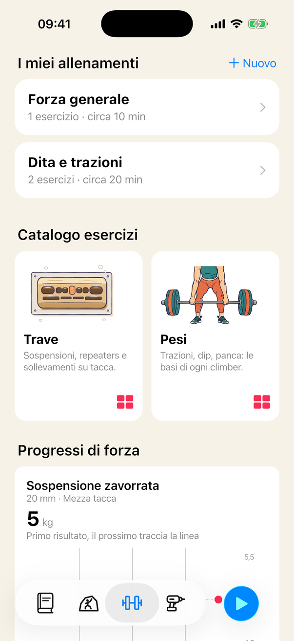 La libreria degli allenamenti di Tacca.